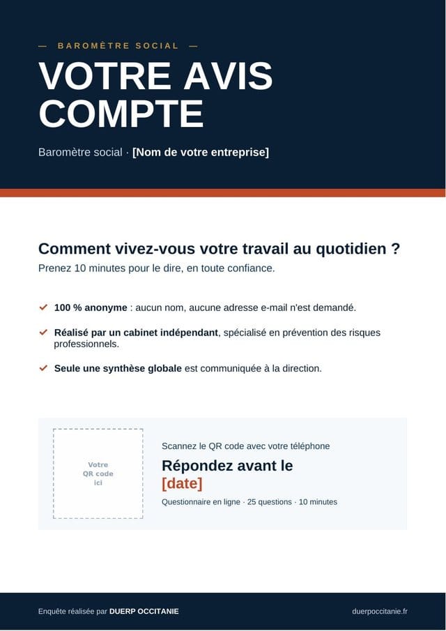 Exemple d'affiche du baromètre social à destination des salariés